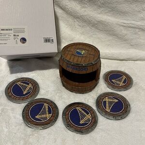 FOCO Golden State Warriors NBA 5-Pack Barrel Coasters Set